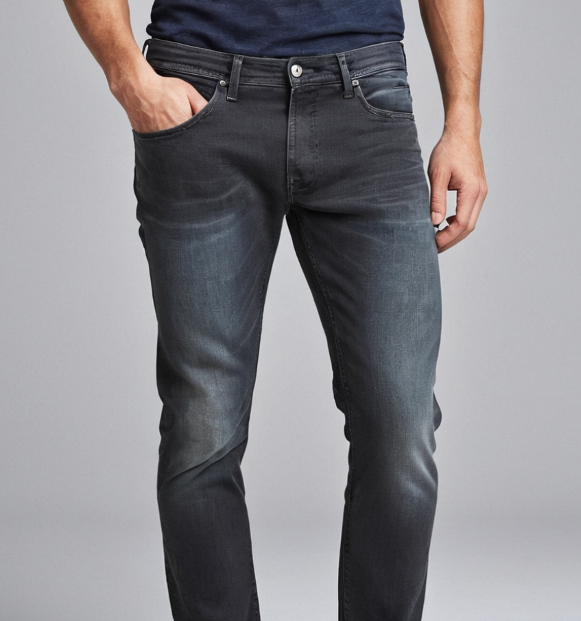 Diesel Men's Charcoal Slim-Fit Jeans – Modern Edge in Dark Grey