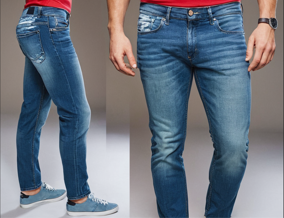 Men’s Slim-Fit Light Blue Jeans – Clean Medium Wash Everyday Denim