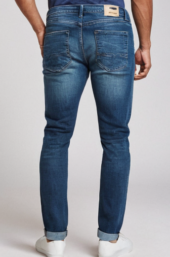 Men’s Medium Ripped Blue Distressed Slim-Fit Jeans – Casual Edge with Classic Style