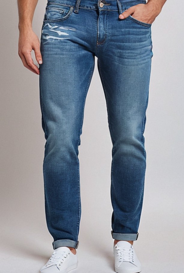 Men’s Slim-Fit Light Blue Jeans – Clean Medium Wash Everyday Denim